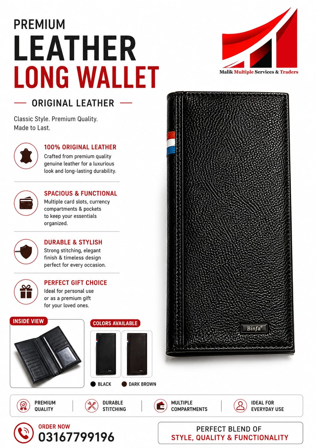 Long Leather Wallet